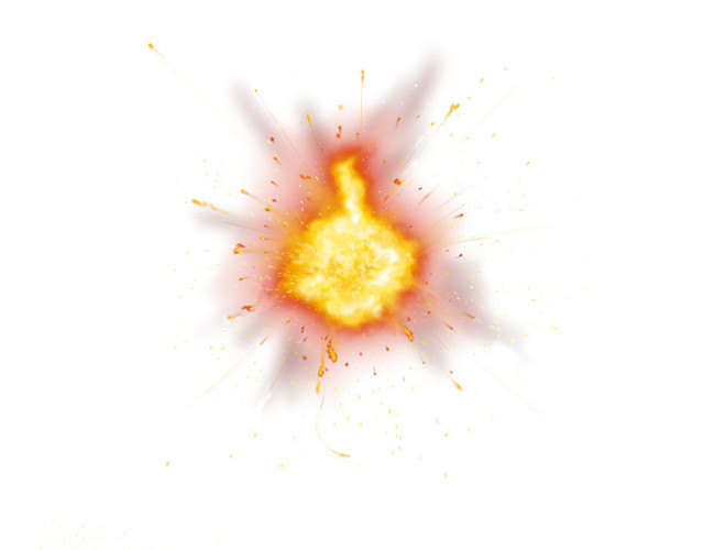 金色爆炸的火
