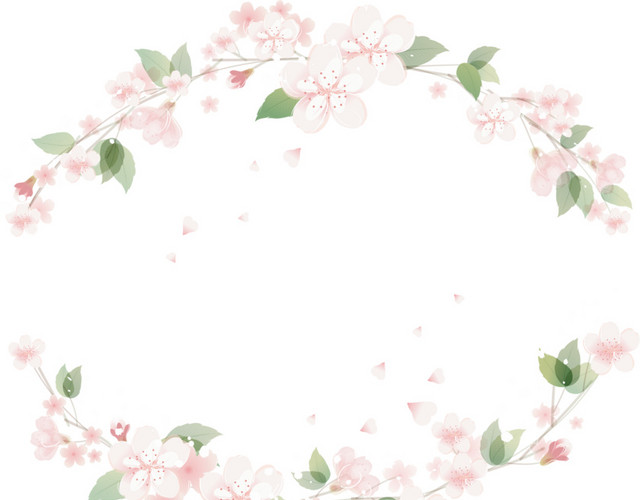 粉色花卉边框