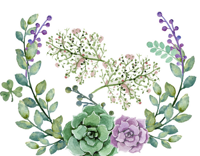 矢量手绘花环