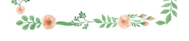 水彩手绘植物花环