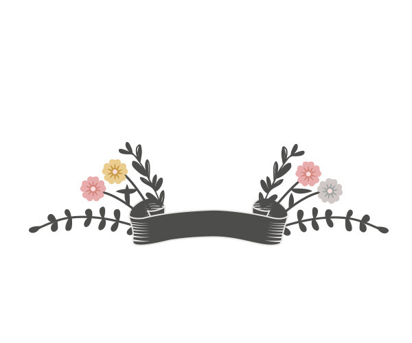 手绘花藤标签素材