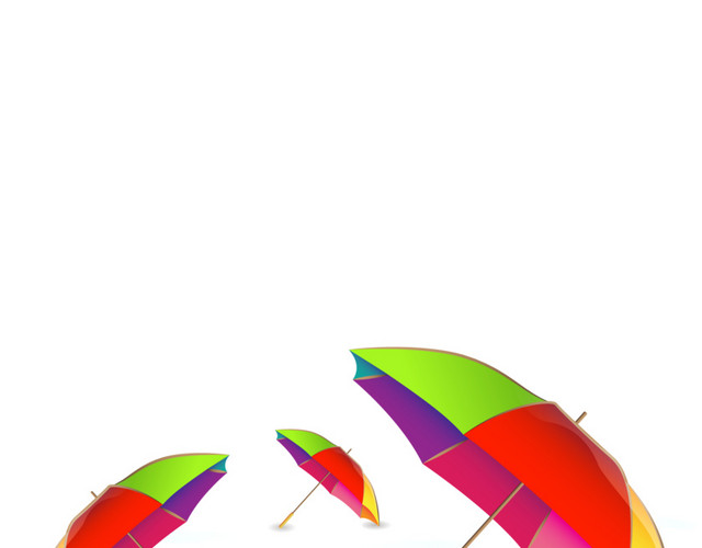 矢量彩虹雨伞