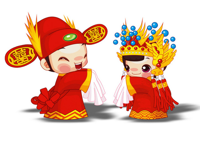 结婚卡通小人