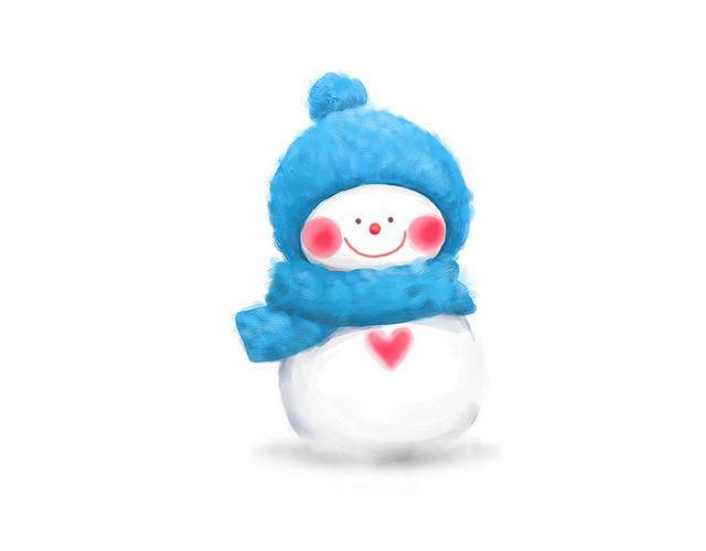 冬天蓝帽子雪人大雪小雪立冬冬至素材