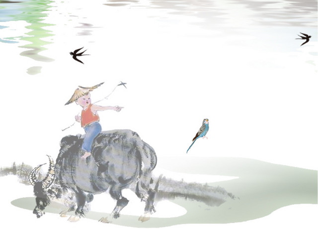 清新文艺清明节海报插画