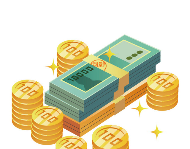 金融财富金币钞票