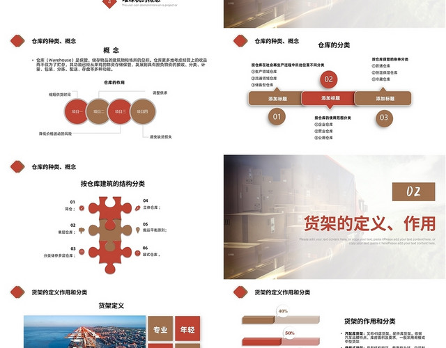 红棕色商务风格现代物流PPT工作培训PPT现代物流技术与装备