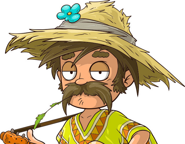 弹吉他的矢量男人