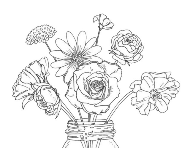 花瓶装饰简笔画