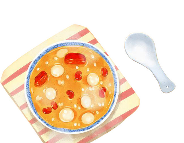 手绘腊八粥传统美食