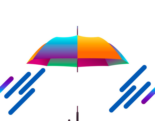 矢量彩色雨伞
