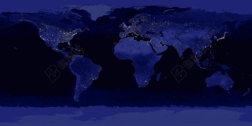 蓝色世界地图各大洲大洋商务科技背景图片