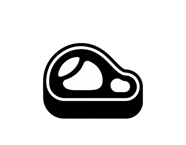 黑白牛肉图标