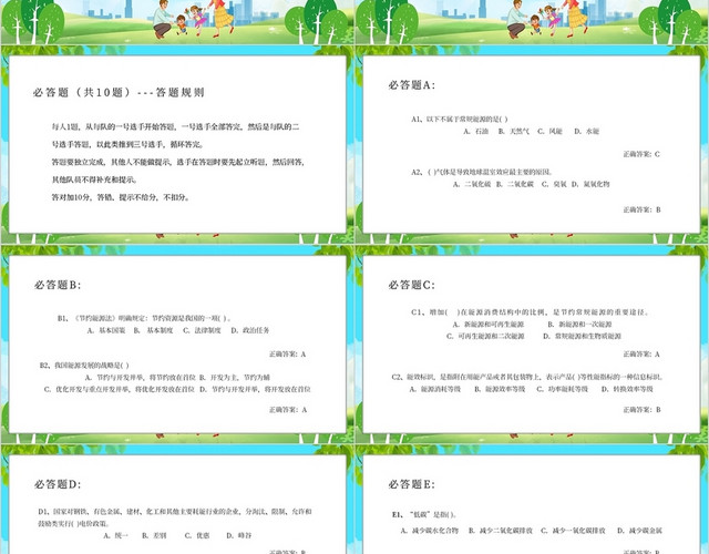 全国节能宣传周绿色简约大气节能减排大赛节能减排从我做起主题PPT模板