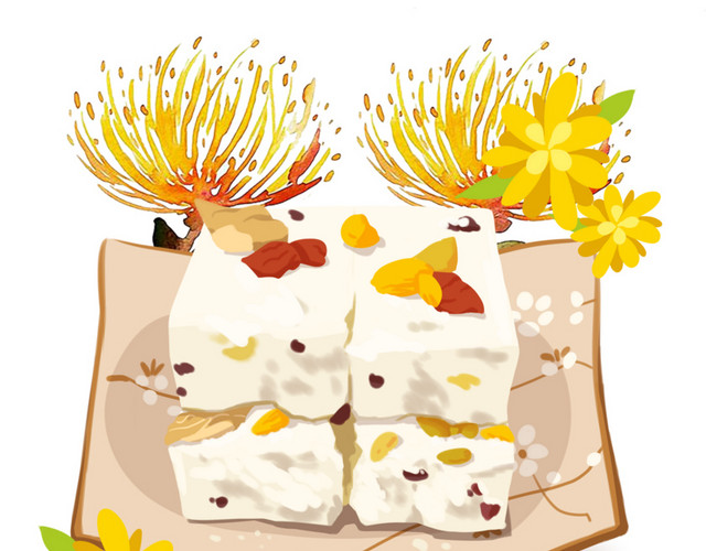 重阳节菊花糕食物元素