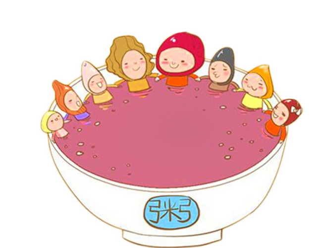 手绘腊八粥素材