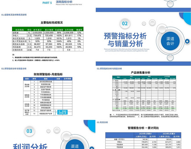 蓝色简洁风格财务分析PPT工作培训PPT