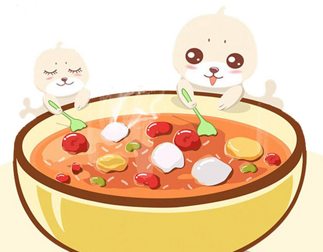 传统习俗腊八粥卡通海报