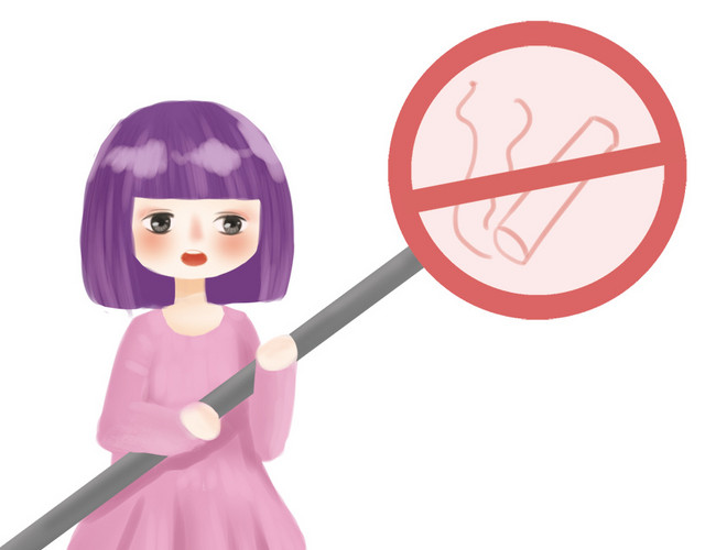世界无烟日卡通装饰插图