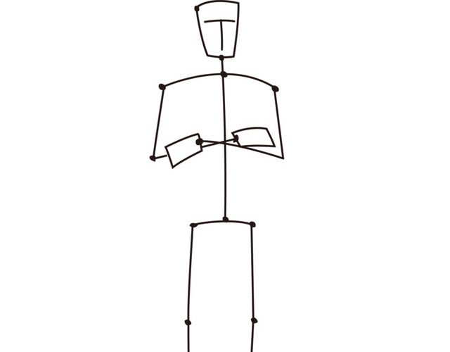 通人  人物  线描人物  简笔画人物  人物框架  插图