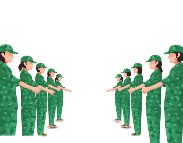卡通人物军训素材