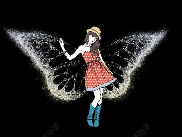 蝴蝶 蝴蝶的女人 年轻女子 蝴蝶年轻女子 女子 想象力 魔术