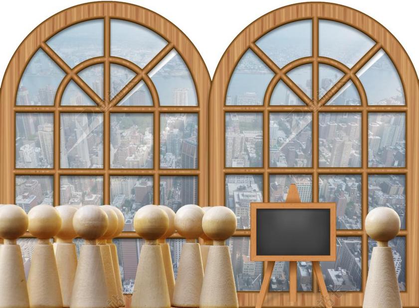 白色设计简约学生和老师图标背景图片