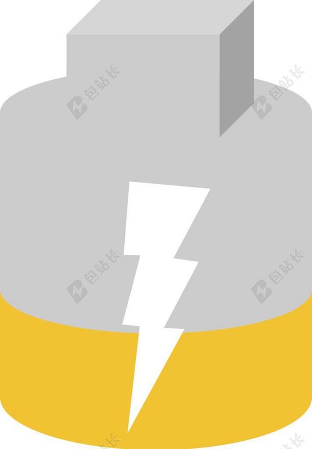 黄灰能源卡通正在充电的电池手机电池电力背景图片