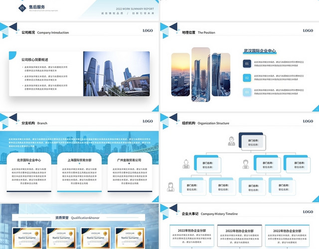 简约几何商务公司产品介绍项目介绍公司介绍企业介绍PPT模板