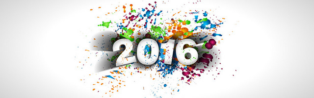 2016新年水彩泼墨背景BANNER