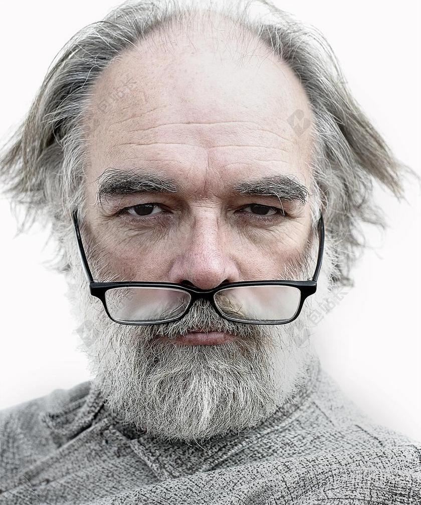 男子 肖像 老 眼镜 艺术家 皱纹 老人