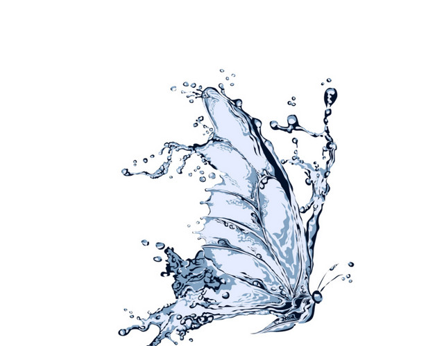 水组成的蝴蝶