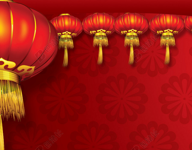 新年红灯笼PSD分层H5背景