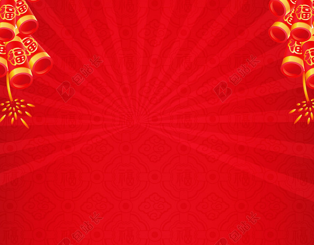 鞭炮红色新年节日背景