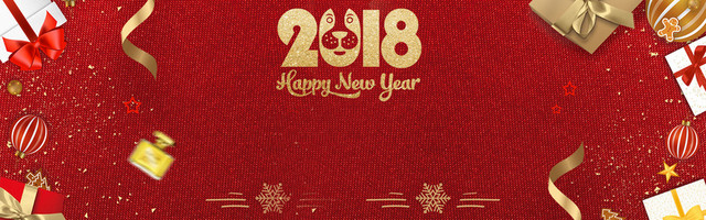 2018新年礼物小清新丝带红色BANNER