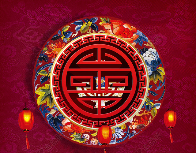 红色吉祥灯笼热闹新年元宵背景