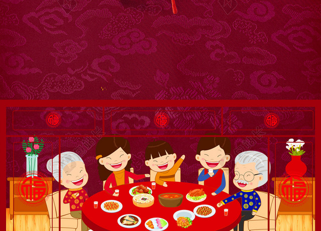 红色吉祥灯笼热闹新年元宵背景