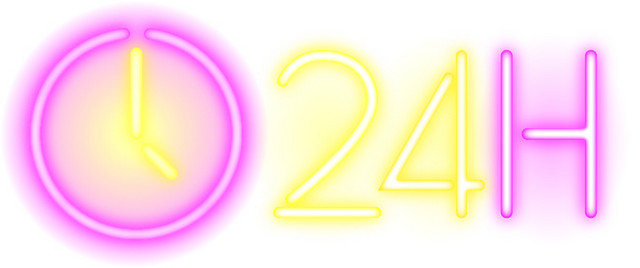 24小时开业霓虹灯