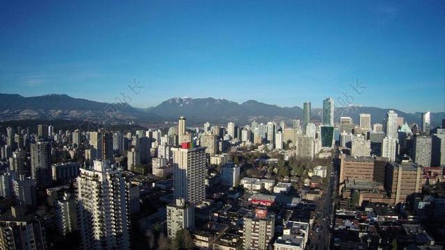 温哥华 加拿大 城市 空气 雄蜂 山