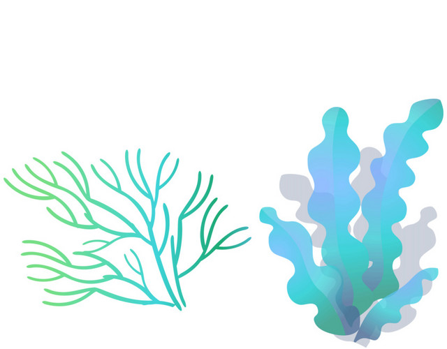 卡通矢量海底水草海底世界