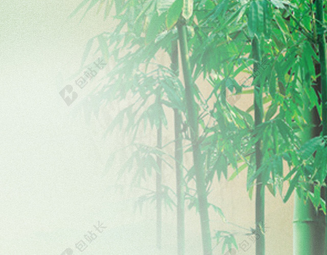 竹林荷花池中国风古典H5分层PSD背景