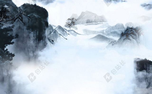水墨山水背景素材