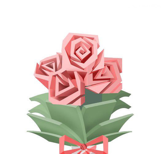 一束玫瑰花插画