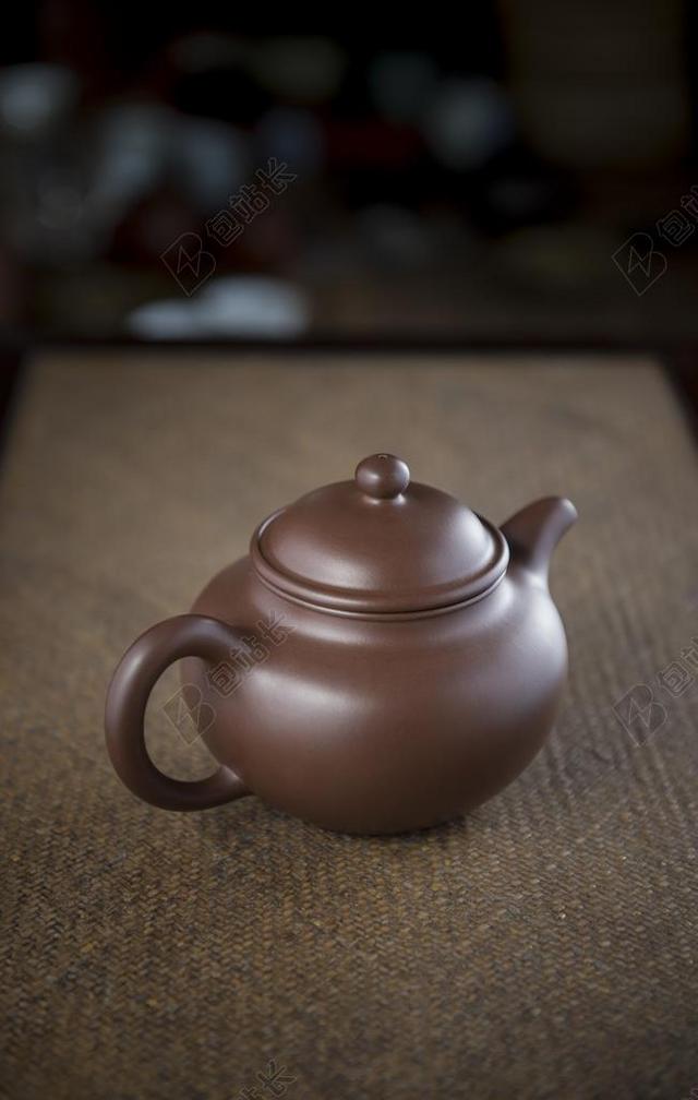 褐色茶古董紫砂茶茶几安静等待背景图片