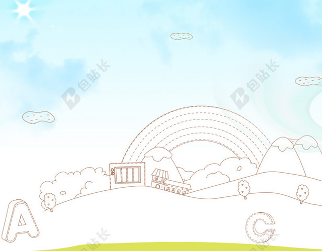 手绘可爱卡通背景图