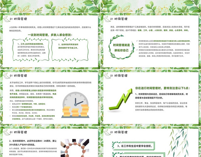 绿色小清新自我管理能力培训PPT精品培训：自我管理能力