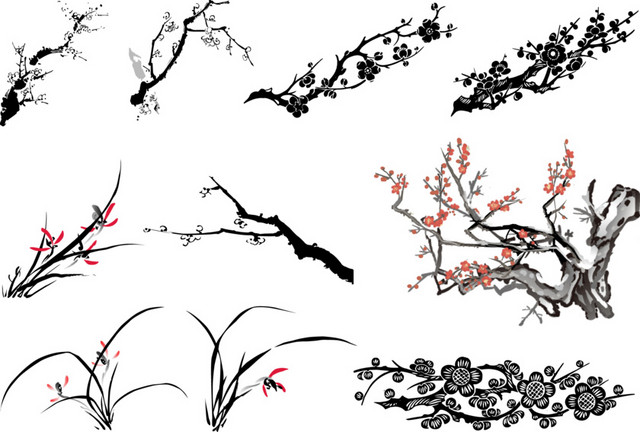 水墨花卉PPT插图