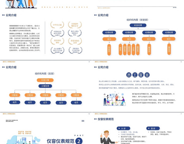 蓝色简约新员工入职岗位培训PPT模板