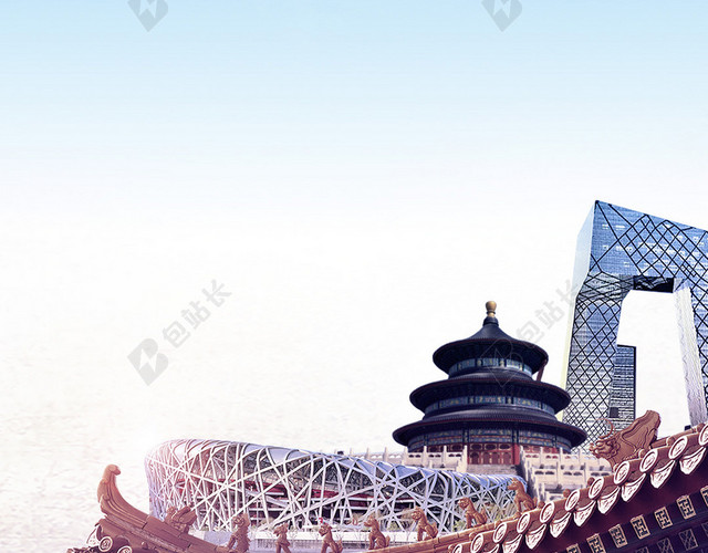 北京旅游景点简约背景
