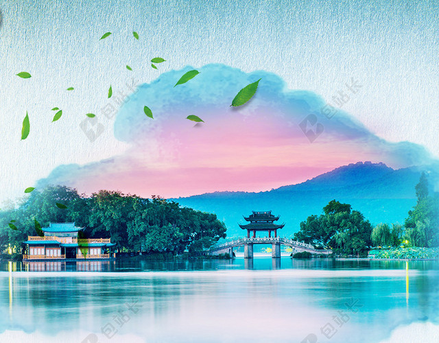 旅游度假清新PSD分层H5背景